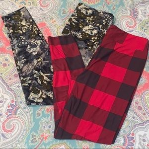 2 Pairs | Buttery Soft Leggings | Buffalo Plaid